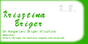 krisztina briger business card